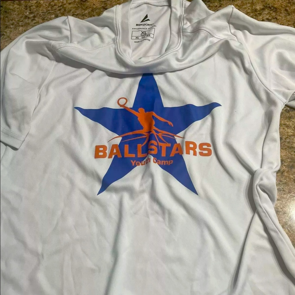 BSN Sports T-Shirt - White - Youth Size XL Dry Fit